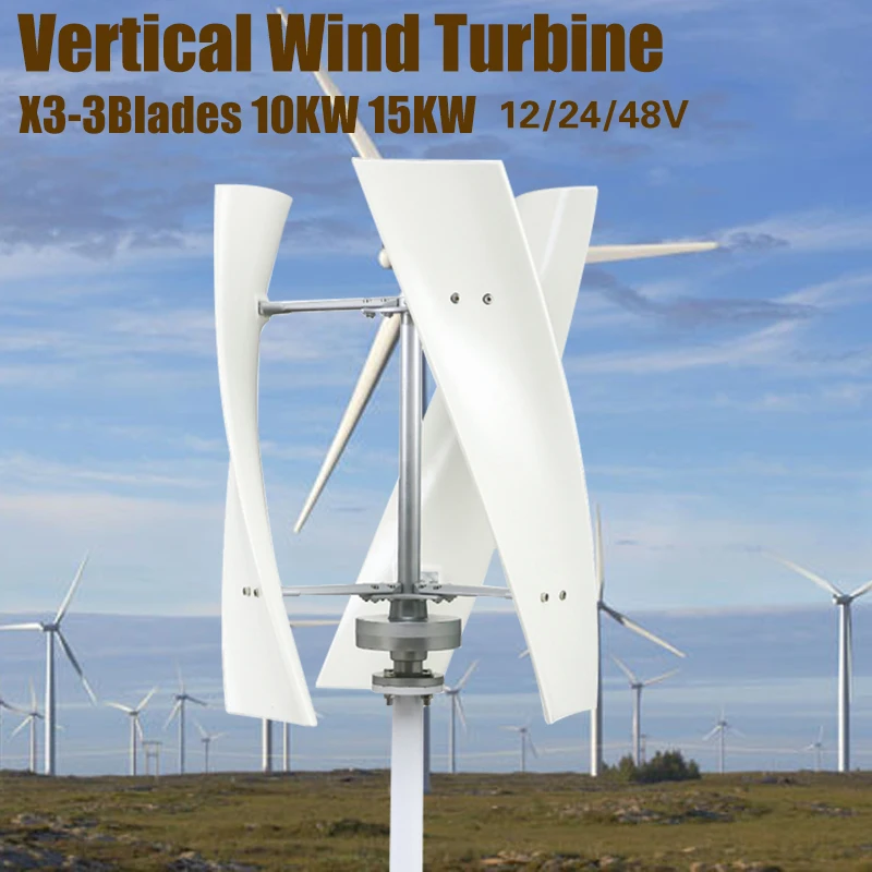 CE Roof Mount Residential 10KW 15KW 12V 24V 48V Vertical Axis Efficient Wind Turbine Generator For Home Use high efficiency