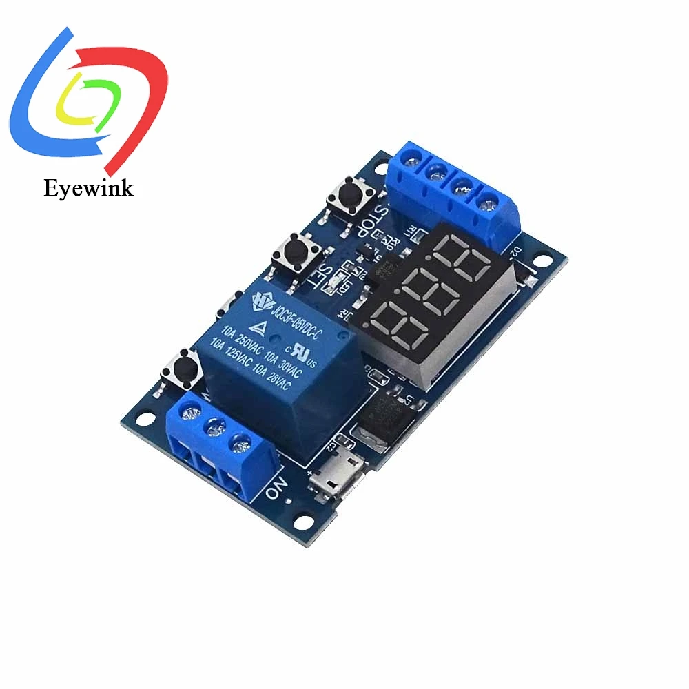 DC 6-30V Timer Relay Programmable Delay Relay Module Cycle Timer with LED Display 6V 9V 12V 24V Support Micro USB image 4