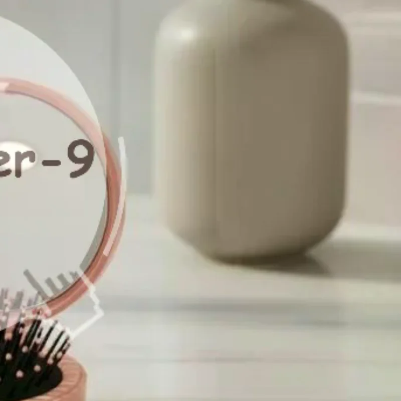 Mini Foldable Air Cushion Hair Brush Soft Massage Bristles Built-in Mirror Pocket Size for Girls Outdoor Travel Hair Styling