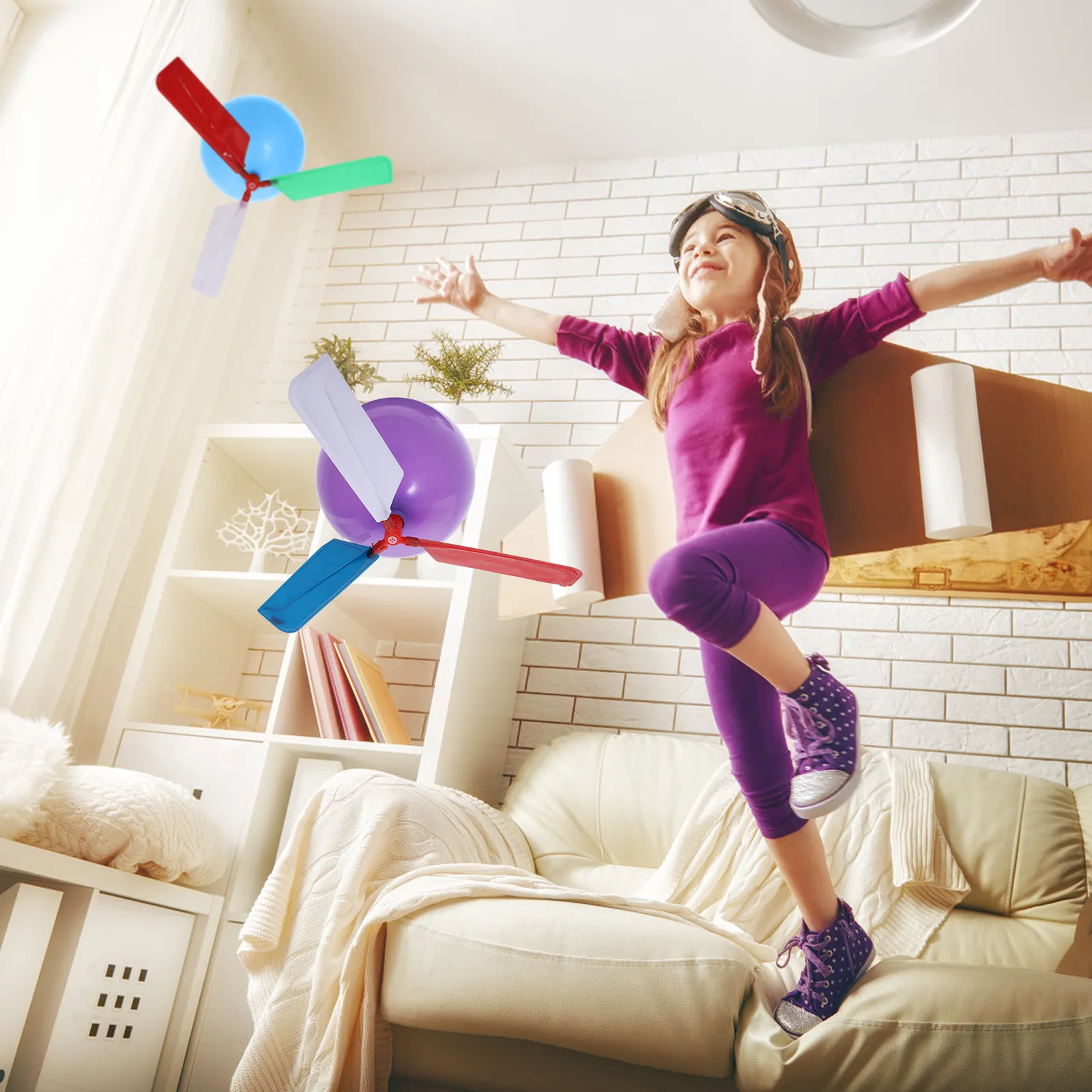 6 Pcs Aircraft Balloon Toy Creative Airplane Flying Toys Helicopter Airplaneoons Balloons for Kids Children