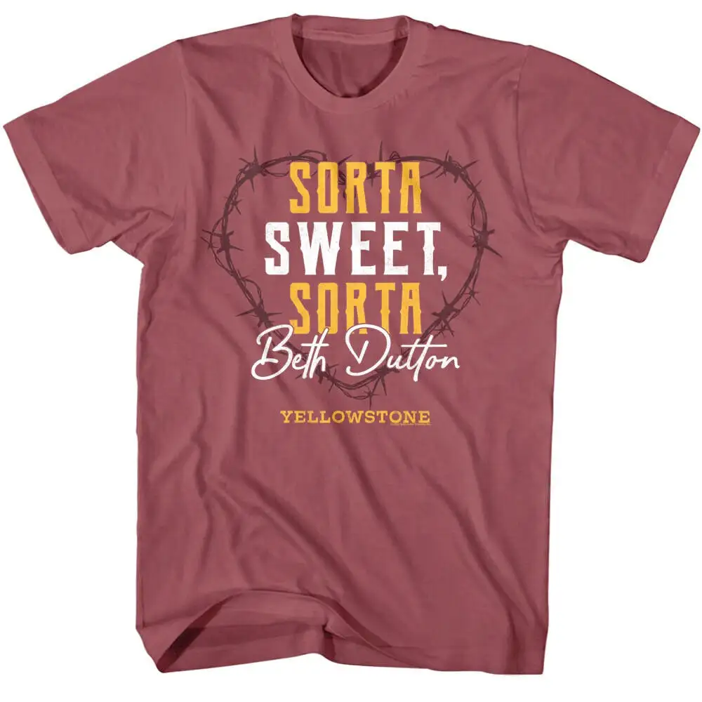 

Yellowstone Sorta Sweet Men's T Shirt Beth Dutton Barbed Wire Heart Cowboy