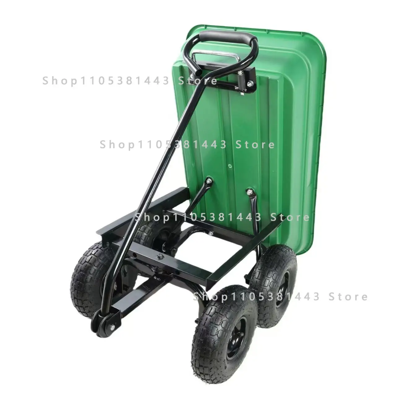 Cart Dump Folding Agricultural Outdoor Transport Vehicle with Free Air Pump and Tools Household Gardening Vehicle Flat Trailer