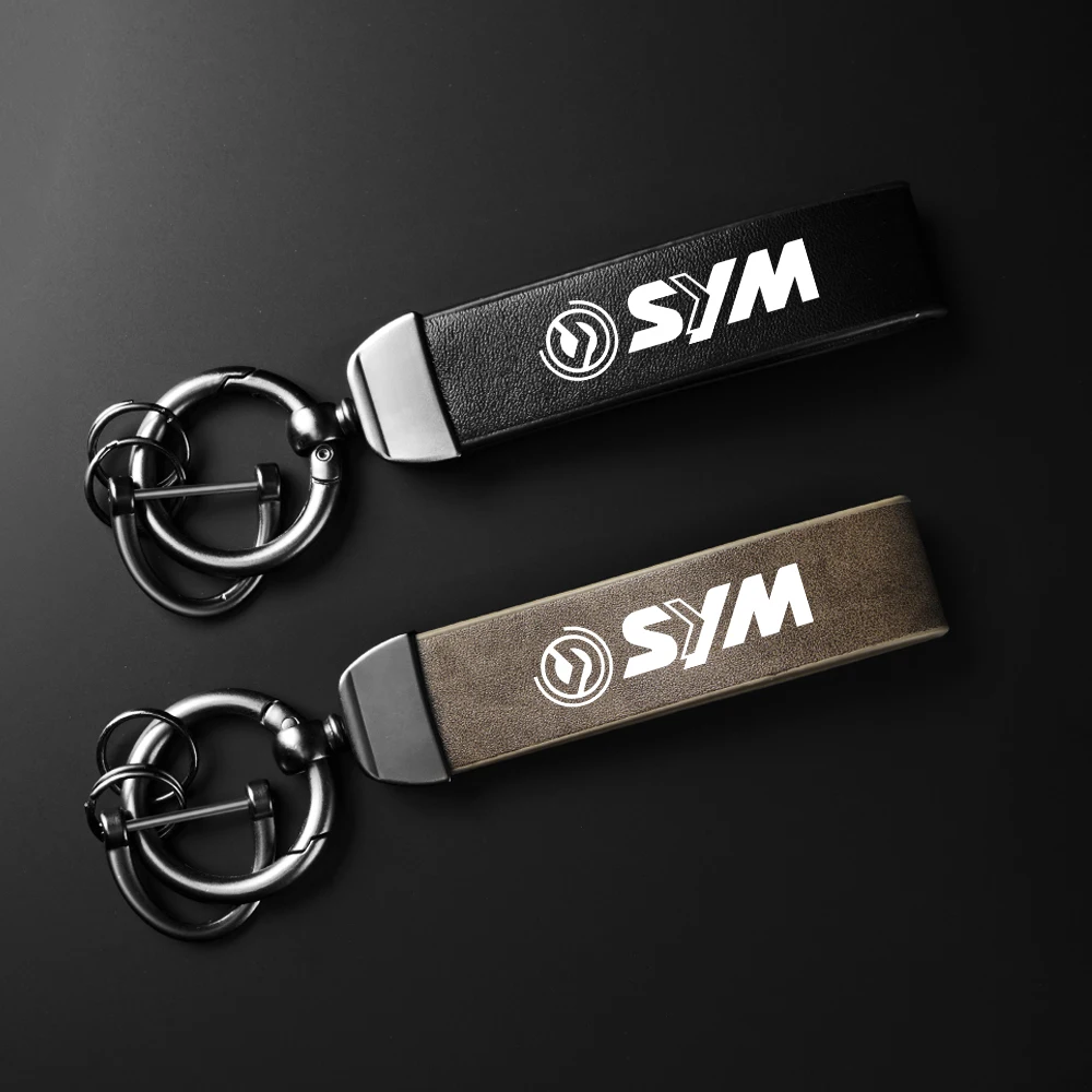 Halter aus Kohlefaser-Leder, Schlüsselanhänger für Motorräder, hochwertiges Leder-Schlüsselanhänger-Zubehör für SYM JOYMAX Z 125/250/300 MAXSYM LOGO