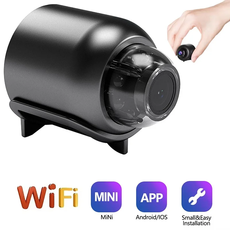 Mini Cámara 1080P con Visión Nocturna Clara, Ligera, Portátil, Premium, con Detección de Movimiento, Cámara de Vigilancia Inalámbrica