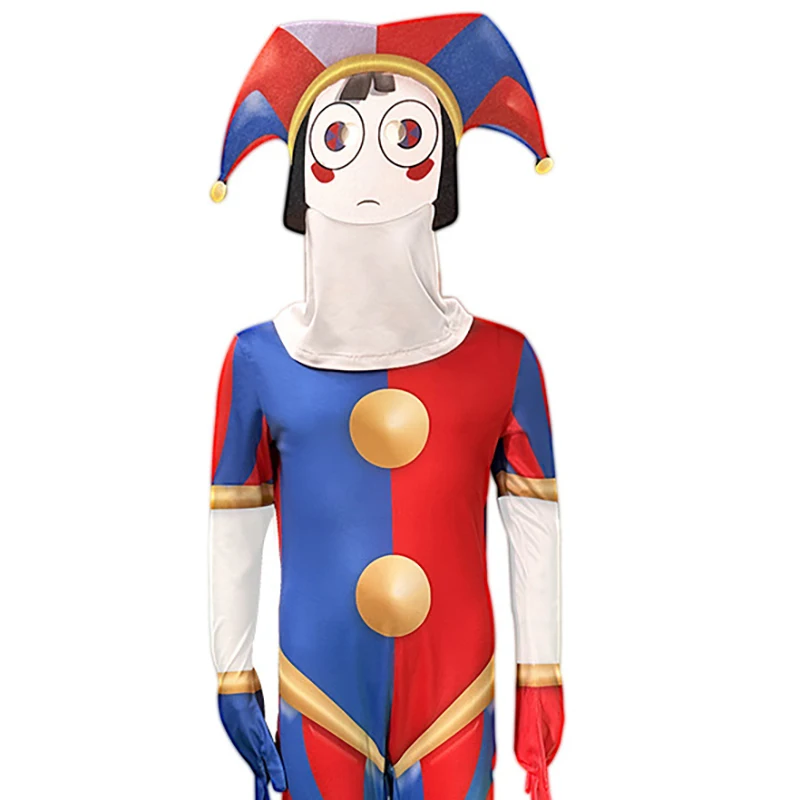 Pomni The Amazing Digital Circus Digimon Cosplay Costume Kids Jax Ragatha Caine Cosplay Jumpsuit Mask Suit Party Fancy Dress Up