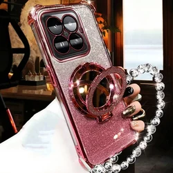 Realme C55 Glitter Crystal Bracelet Phone Holder Case on for Realme C55 C53 C51 C35 C33 C31 C30 C15 C25 Shockproof Bracket Cover