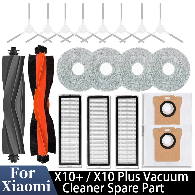 Für Xiaomi X10 +/X10 Plus Zubehör mopp Choth vakuum taschen Wichtigsten Seite Pinsel Filter Austauschbare roboter Staubsauger ersatzteil