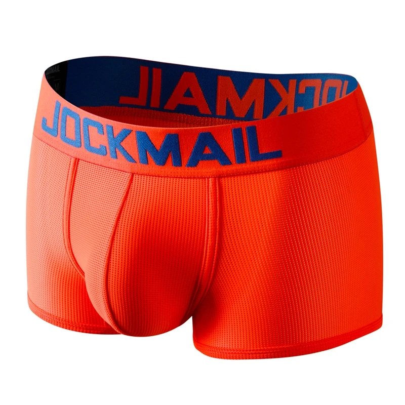 JOCKMAIL New Sexy Men Underwear Boxer Breathable Mesh boxershorts men Male Underpants cueca Gay penis pouch Panties Mens Trunks