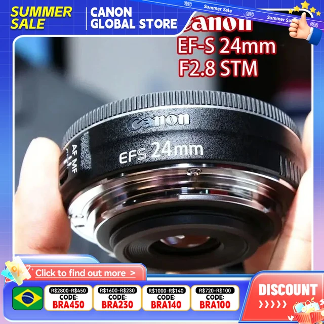 Canon EF-S 24mm F2.8 STM Large Aperture Wide-Angle Fixed Focus Autofocus  Landscape APS-C Format Digital SLR Camera Len For 250D - AliExpress