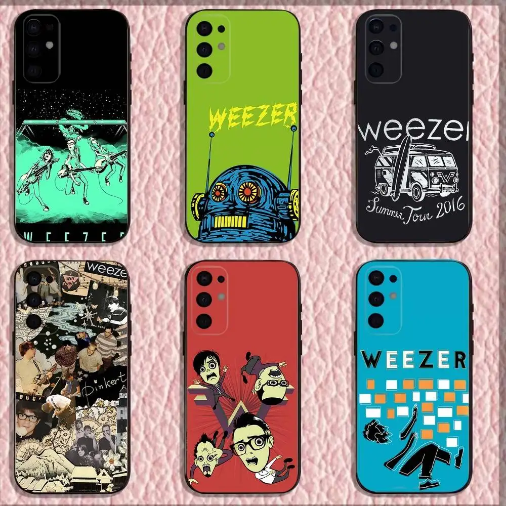 

W-Weezer rock Band Phone Case For Samsung S 25,24,23,22,30,21,10,9,Ultra,Plus,Lite,FE,4,5G Black Soft Case