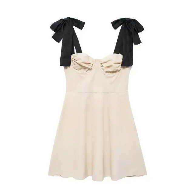 

Платье женское летнее на бретельках без рукавов с открытой спиной и молнией