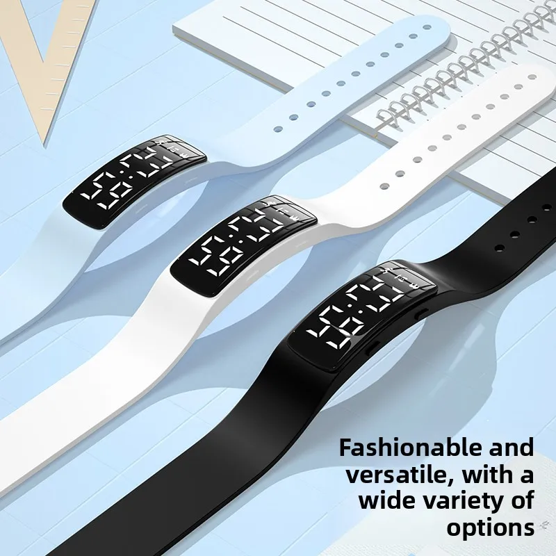 LED Digital Smart Bracelet Waterproof Smart Clock Smartband With Body Temperature Monitor Smart Band Vibration Alarm Reminder