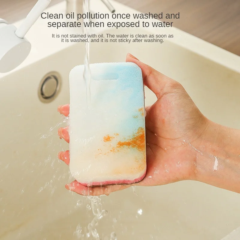 Durable Wipe Double-sided Sponge Sponge Convenient Double Sided Cleaning Block Dishwashing Three-in-one Easy To Use