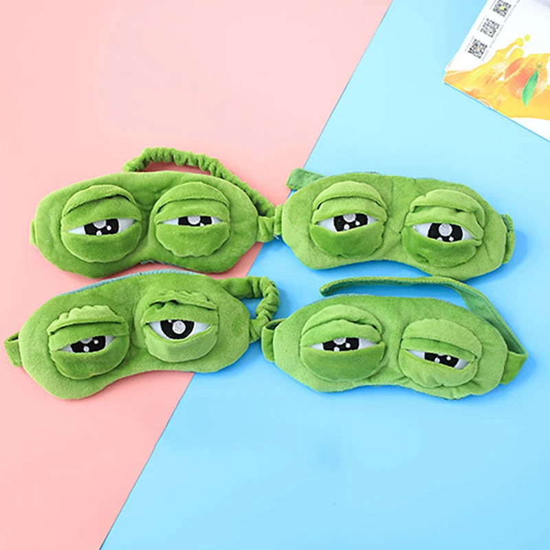 

1Pcs Cartoon Frog Eye Mask Sad Frog Sleep Mask Sleeping Eyeshade Cover Shade Eye Patch Women Men Soft Portable Blindfold