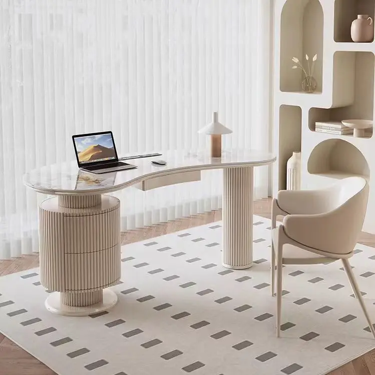 

Роскошный дизайн, компьютерный стол, современный офисный стол для руководителя, белый мраморный камень, верхняя часть, мебель для домашнего офиса, офисные столы