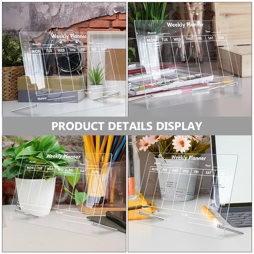 

1Set Acrylic Memo Board Desk Whiteboard Dry Erase Planner Safe Material Home Office School Supply Acrylic Memo Board