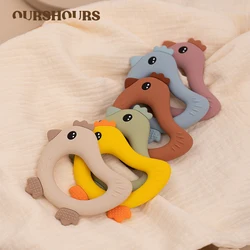 1PC Baby Silicone Teethers Safety Teething Chewing Toys for Newborn Acessories Cartoon Animal Infant Teether Ring BPA Free
