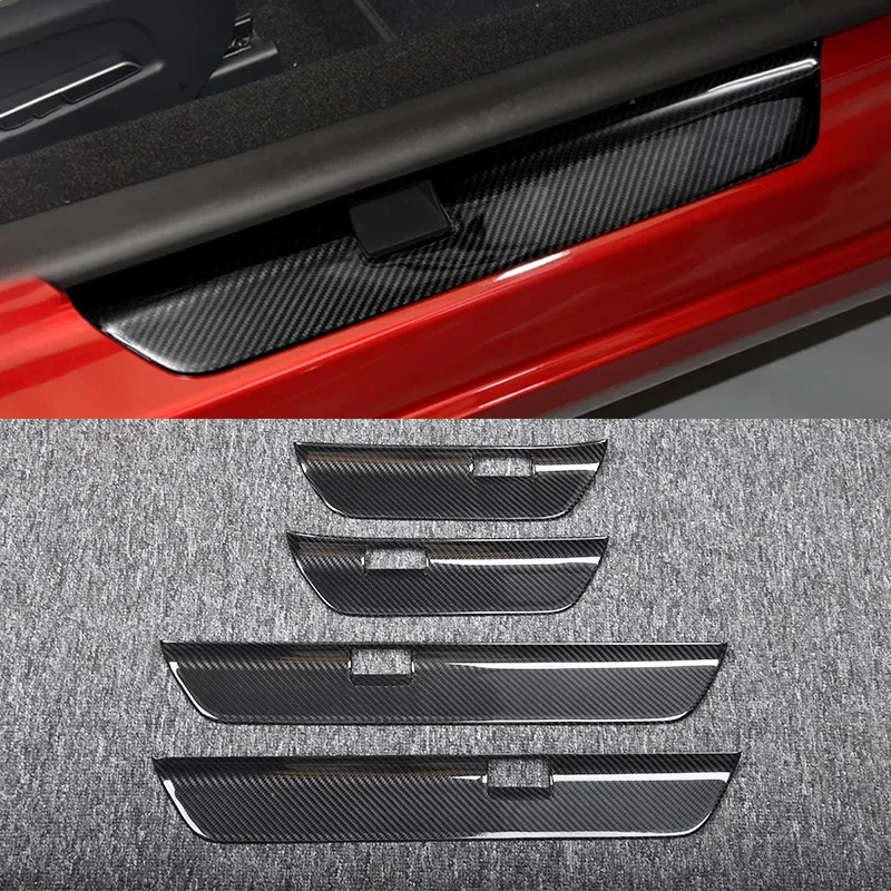 

4Pcs True Carbon Fiber Inner Side Panel Door Strip Strip For Tesla Model 3 2023 2024 Car Interior Door Strip Panel Cover Decorat