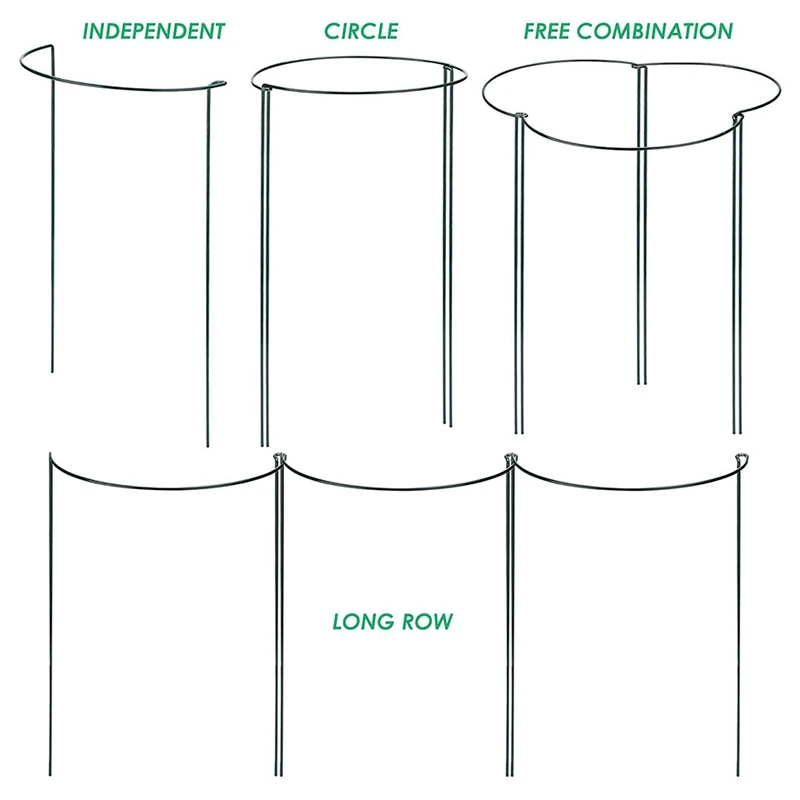 Pack Of 12 Semi-Circular Ring Plant Garden Flower Support Stakes,For Tomatoes Flowers Plant,Border Support