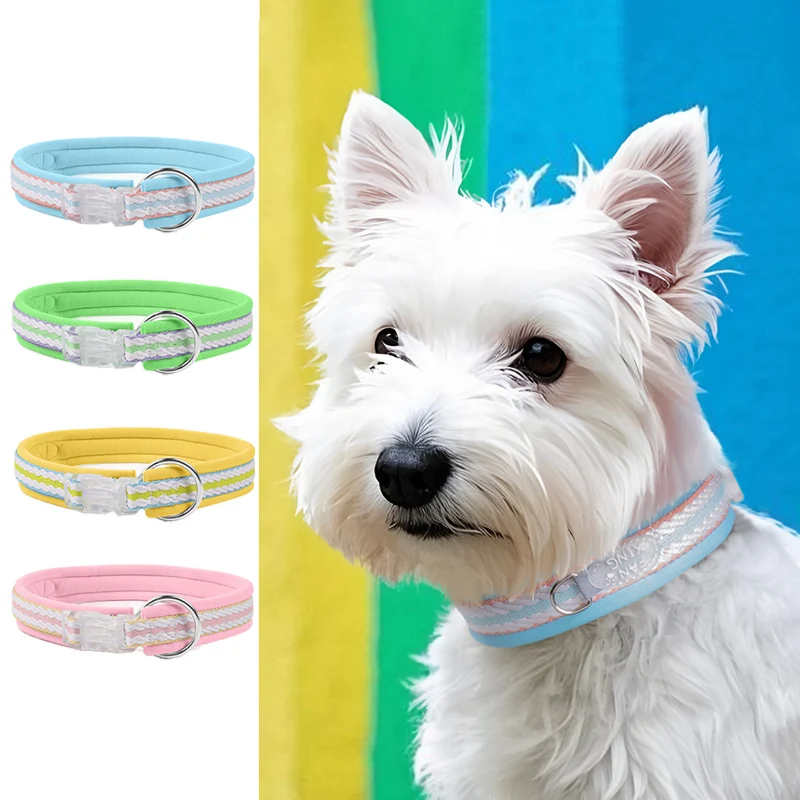 

Lightweight Soft Dog Collar Fashion Striped Design Adjustable Comfortable Pet Collar for Puppy Kitten Pet Neckwear Accessories