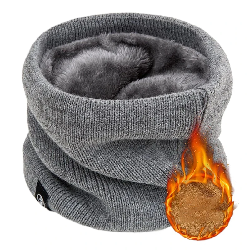 Fashion Women Knitted Scarf Solid Cashmer Like Winter Snood Scarves Lady Warm Wool Fur Thick Unisex Men Neck Scarfs Ring