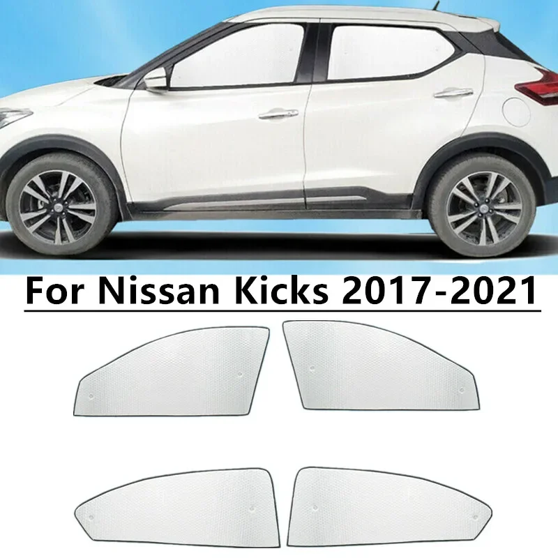 

4PCS Side Windows Sunshield Anti-UV Sun Visor Sunshade For Nissan Kicks 2017 2018 2019 2020 2021