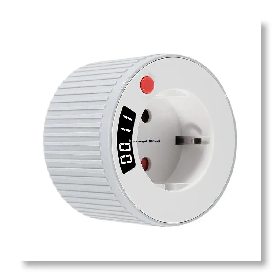 ✼Timer Socket, Timer Digital Single Switch Rotating Countdown Timer 15 Minutes to 24 Hours with LED Digital EU Plug