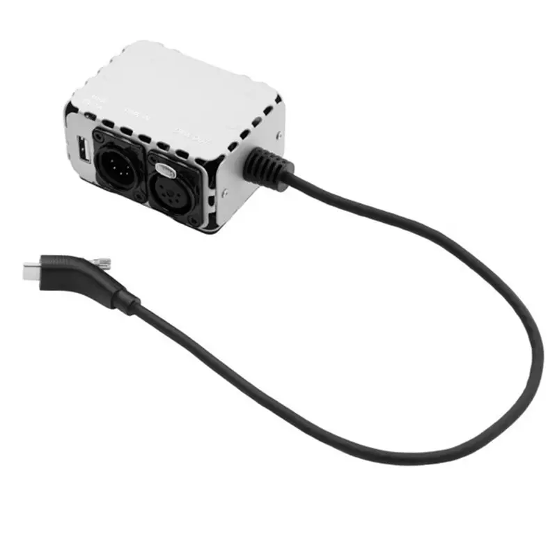 USB-C To 5-Pin DMX In & Out Adapter Wired 8-Bit DMX512 Control 1/4-20In Screw For Amaran Ray 360C & 660C
