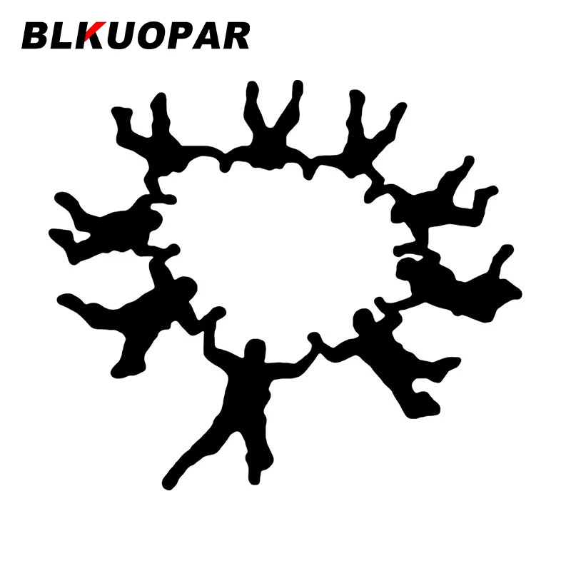 BLKUOPAR Multiple People Skydiving  Form A Circle Car Stickers Personality Waterproof Die Cut Trunk Windshield Car Accessories