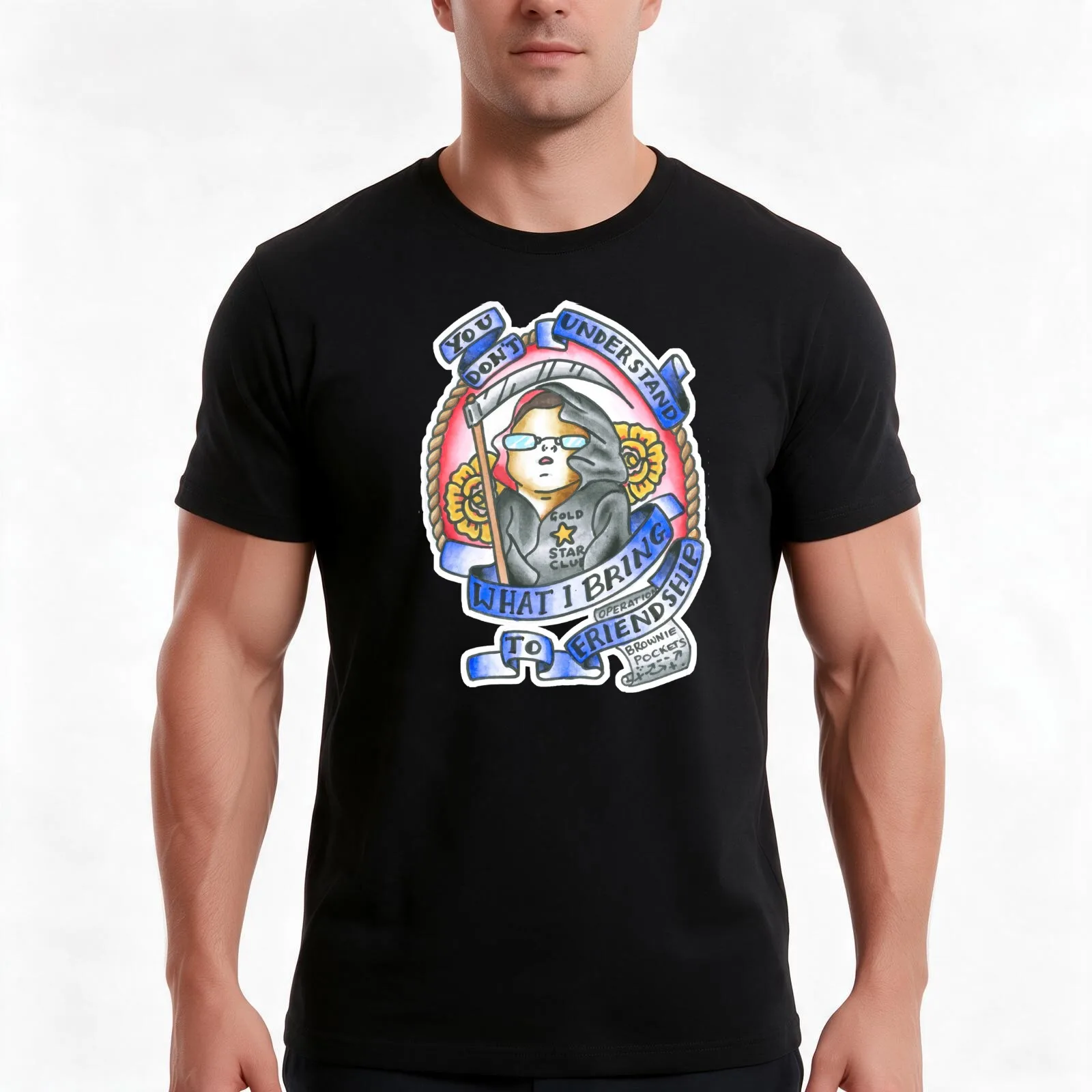 what I bring to friendship. last podcast tattoo art T-Shirt, Summer Casual Cotton Tee, Oversized Streetwear Tops, 100% Cotton