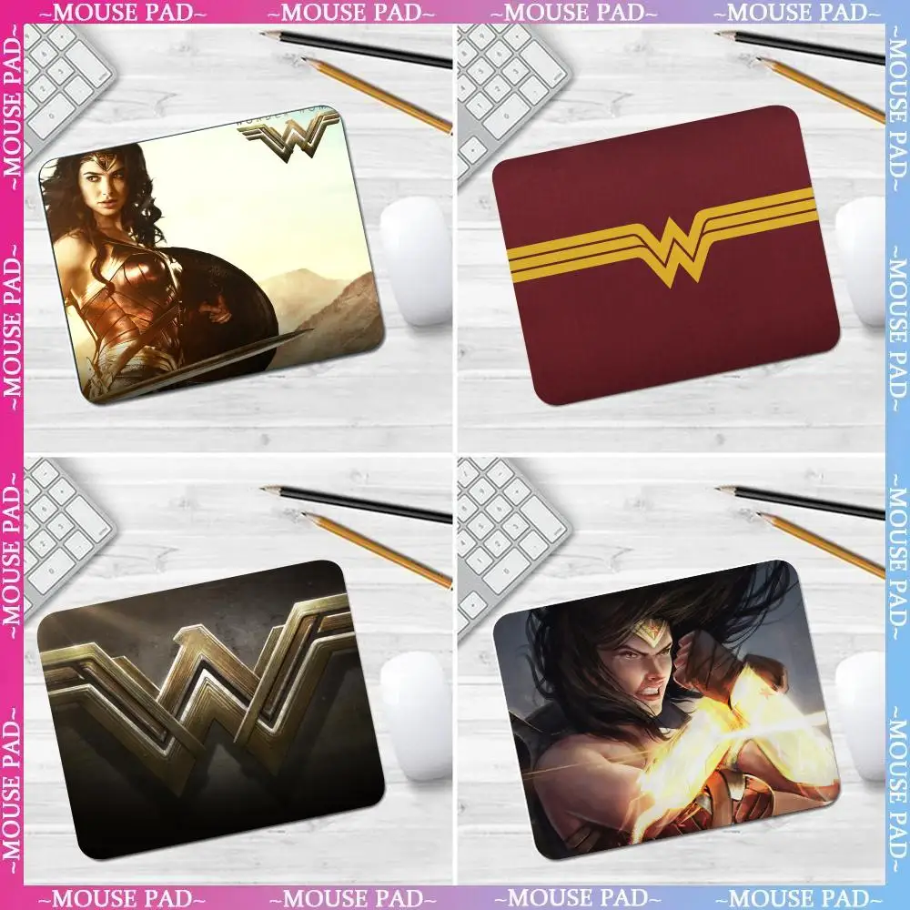 

dc-w-Wonder Womans Mouse Pad Non-Slip Game esktop Leather Mause Pad Waterproof Anti-Scratch Easy To Clean Mat For Give gifts to