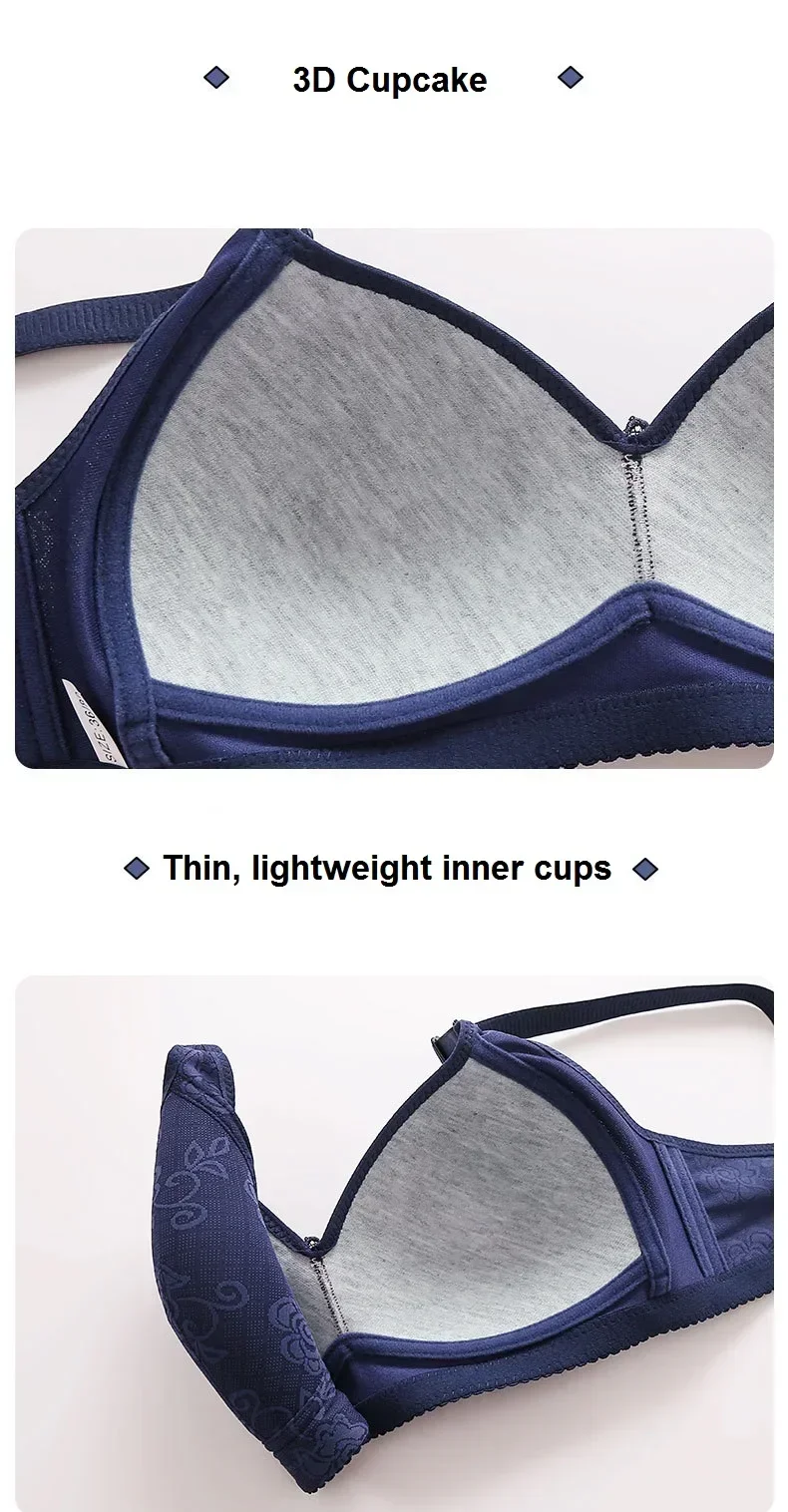 Damen-BH ohne Bügel, Vollschalen-BH für Mütter, nicht magnetisch, dünne Schale, große Größe, für ältere Damen, für den täglichen Gebrauch – Detail 15
