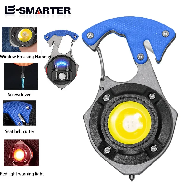 Multifunctionele Draagbare Highlight Type-C Snel Opladen Batterij Levensduur Sleutelhanger Lamp Cob Zaklamp