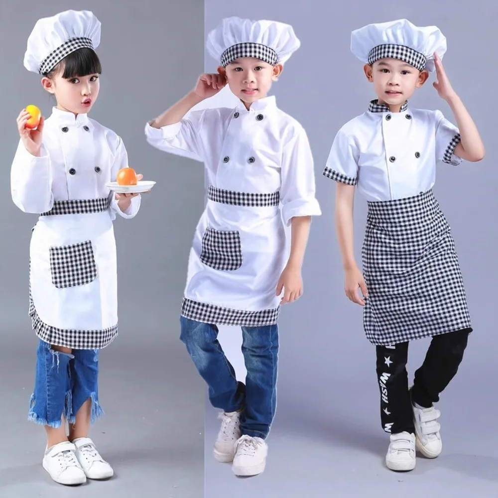

Fashion Carnival Party Cook Tshirt Role-Play Stage Costume Kitchen Hat Performance Clothes Cute Work Jackets Boys Girls