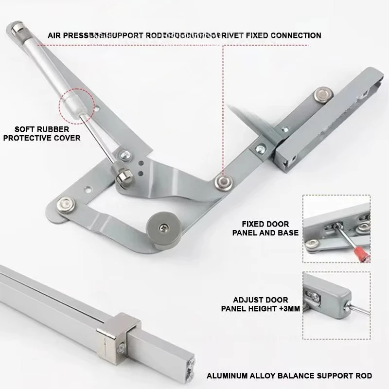 Lid Hydraulic Support Lifting Fittings Folding Flap Kitchen Cabinet System Swing Stay Parallel Vertical Lift Up Door Mechanism