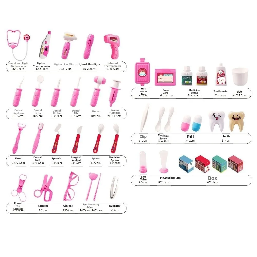 Crianças criativas médico jogar conjunto simulação dentista médico educacional fingir role play kit azul/rosa engraçado