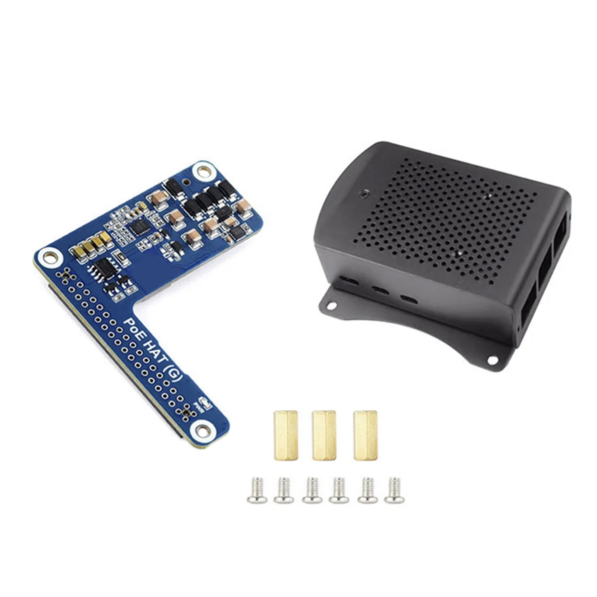 For 5 PoE HAT (G)+Case+3007PWM Fan 802.3af/At for 5 POE Ethernet Power Supply Expansion Board