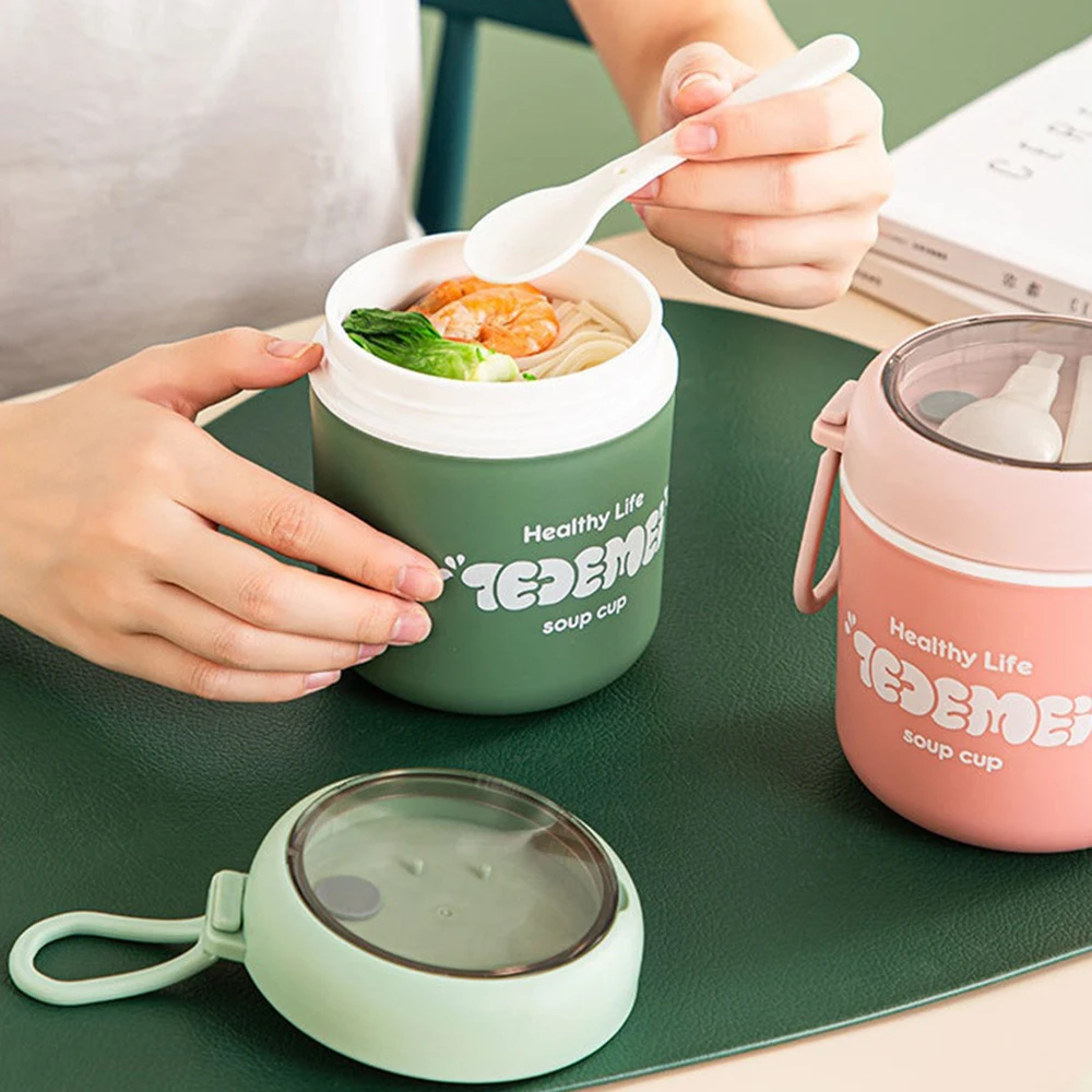 Heat Preservation Soup Cup Antibacterial Protection Durable Material Comfortable Convenient Breakfast Box Stainless Steel Cup