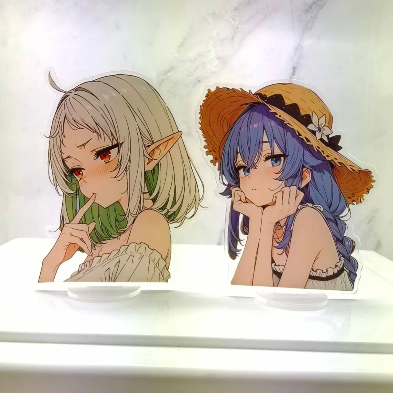 2pcs Mushoku Tensei Acrylic Stand Roxy Sylphy Anime Figure Standee Desktop Ornament Decoration Manga Fans Collection Toys Gift