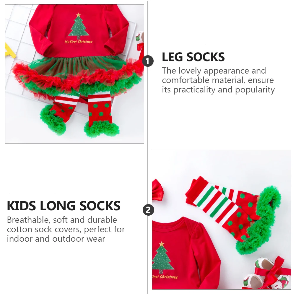 

Christmas Sock Cover Kids Long Cotton Warm Soft Children Socks Baby Girl Leg Xmas Newborn Cartoon Design Winter