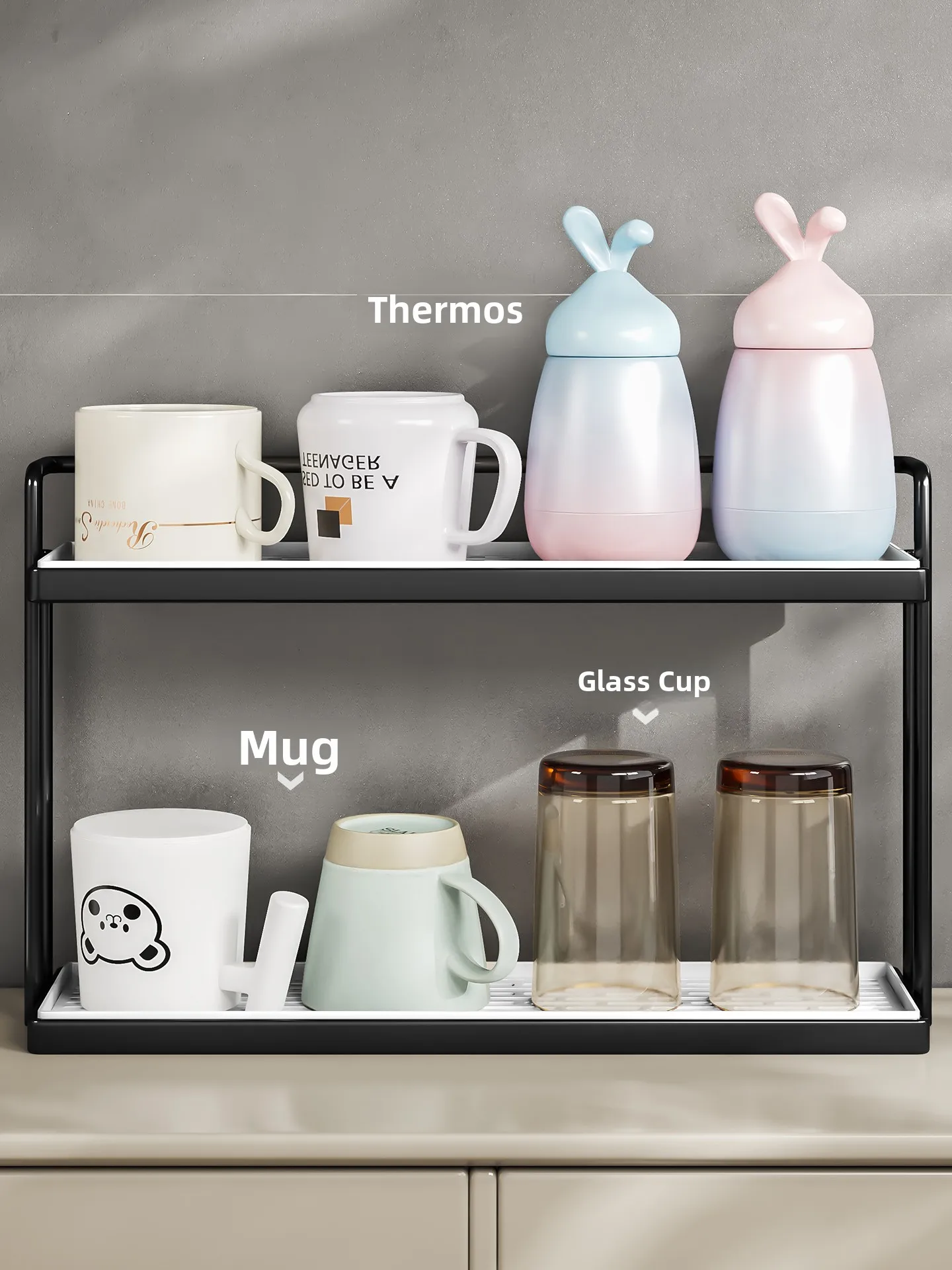 

Узкая металлическая подставка для чашек Ele: органайзер для кофейных чашек, подставка для чайного сервиза в гостиную, классический домашний органайзер для хранения