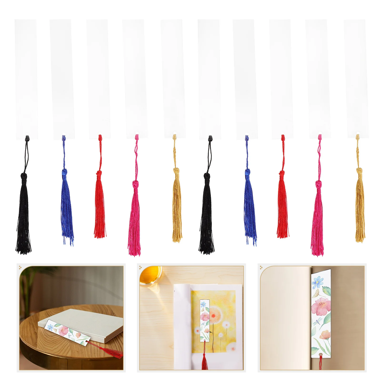 1 комплект, акриловая закладка, пустая с кисточками, нежный тонкий легкий маркер для страниц «сделай сам», полезный декоративный подарок