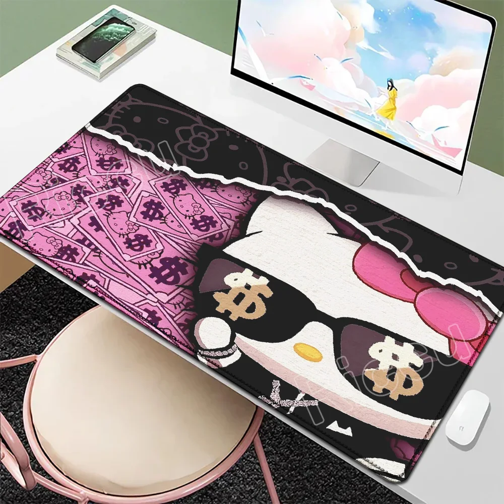 

Pretty Cute Hello Kitty Mouse Pad Large Computer Desk Pad Cartoon Girl Keyboard MousePad Office Gaming Non-Slip Rubber Mice Mat