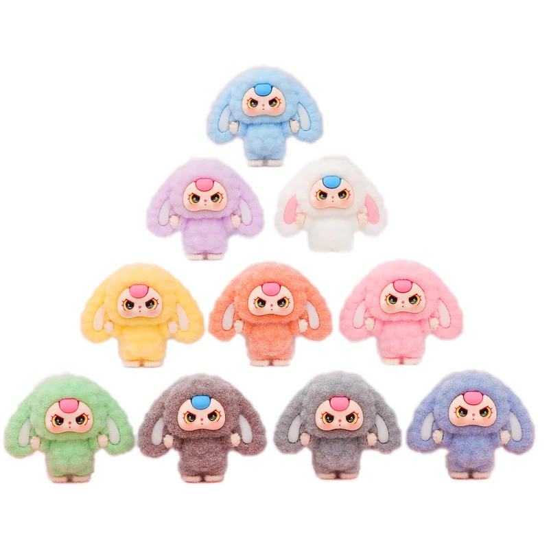 لطيف طفل ثلاثة سنوات من العمر كبير الأذن أرنب سلسلة لطيف الحبوب دمية Diy بها بنفسك موضة صندوق أعمى سطح المكتب زخرفة صغيرة المفاتيح الملحقات