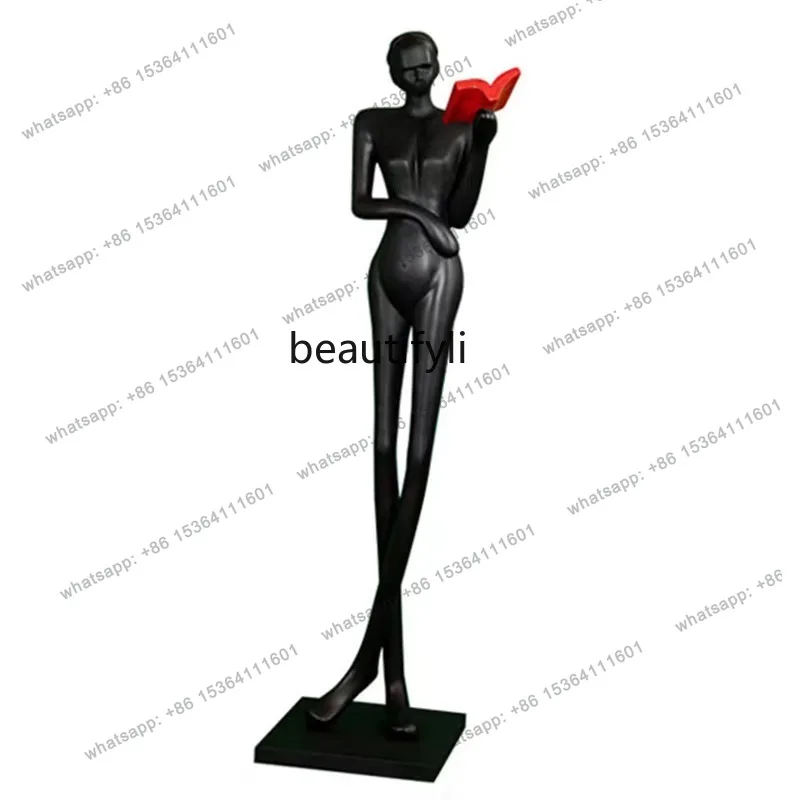 03.Abstract human body art sculpture landing lobby home living room glass large decorative accessories