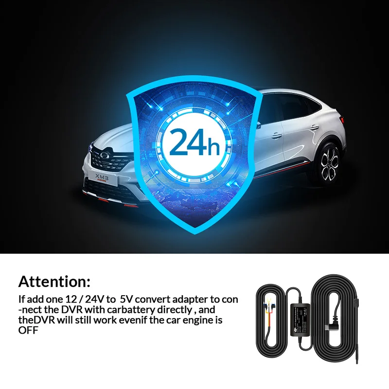 E-ACE 3.5 Meters Buck Line for Dash Camera Kit Reaview Mirror Rear Camera Adapter Mini USB Car Charger Hard Wire Hardwire image 3