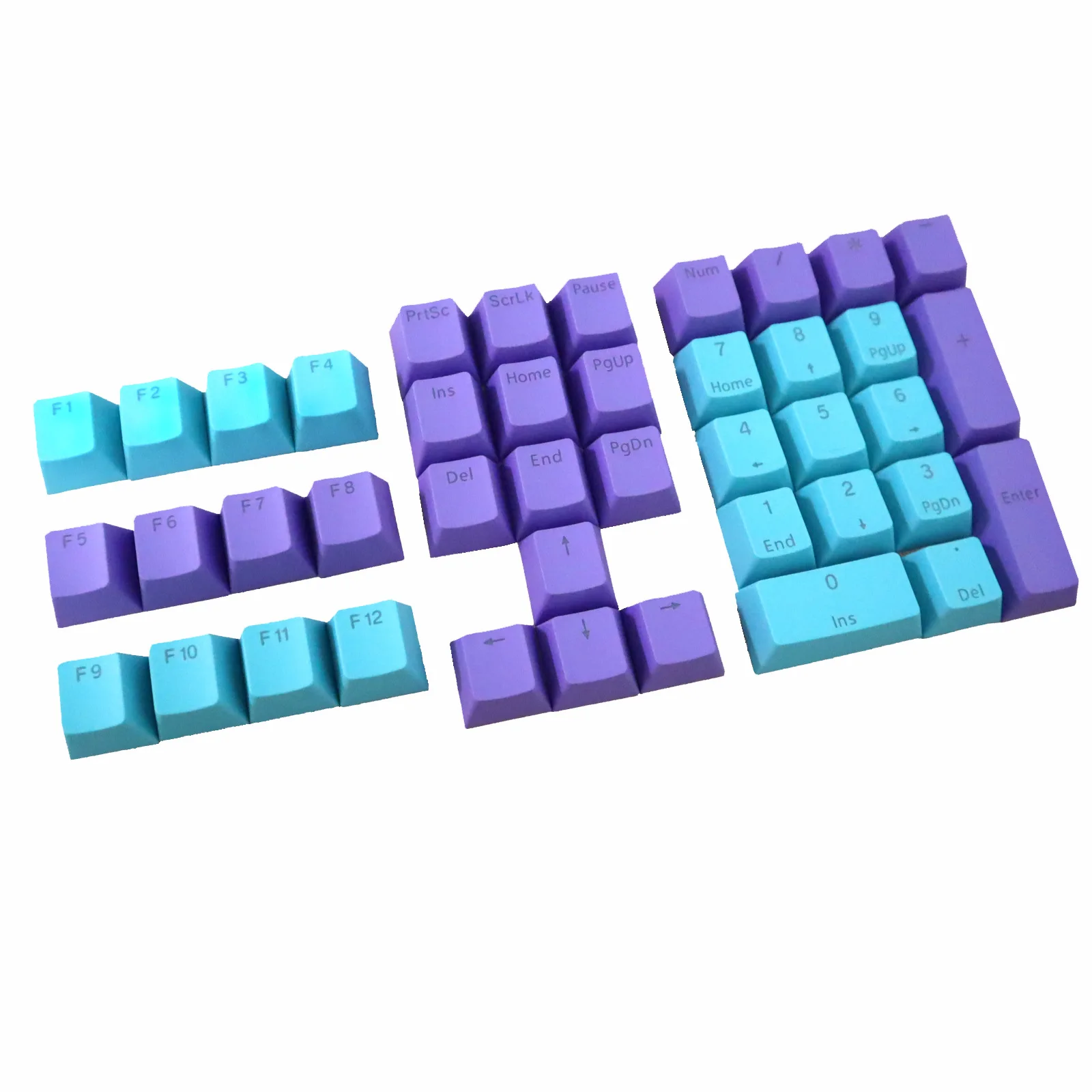 PBT material mechanical keyboard cap color closed character light transmission rainbow engraved F number area keycap direction