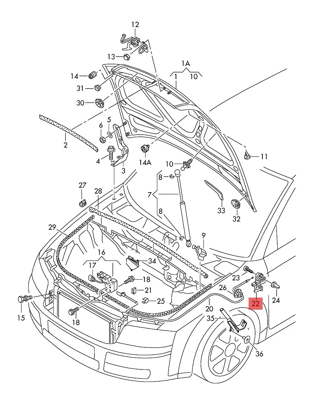 Hood Bonnet Release Lever Latch Handle 8E1 823 533 B 8E1823533B for Audi A4 B6 B7 S4 for RS4 2001-2008