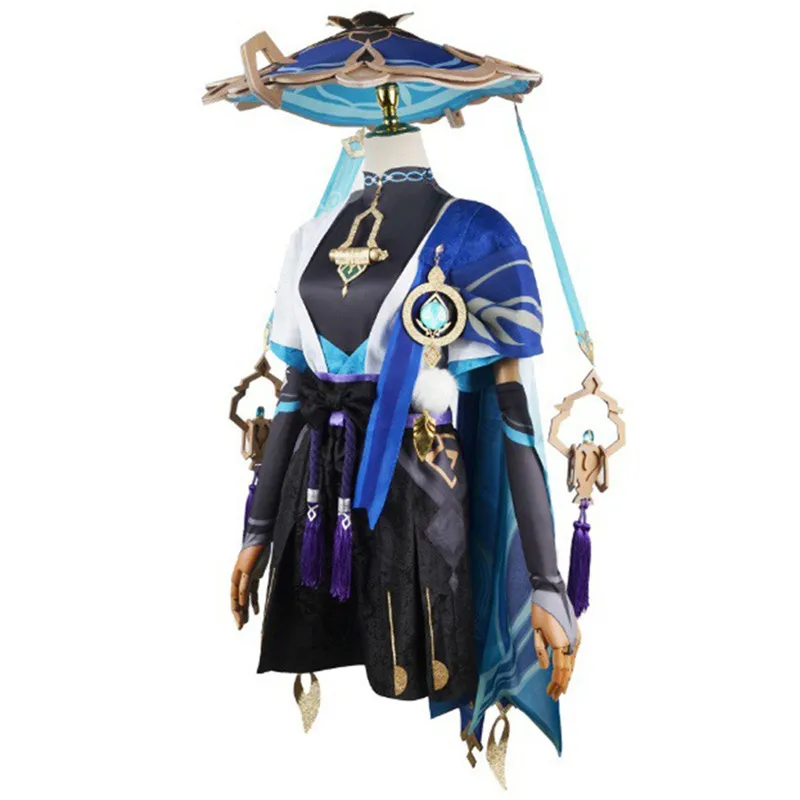 Disfraz de Cosplay del juego de Anime The Wanderer Genshin Impact, Scaramouche, peluca, sombrero, disfraz de Halloween para hombres