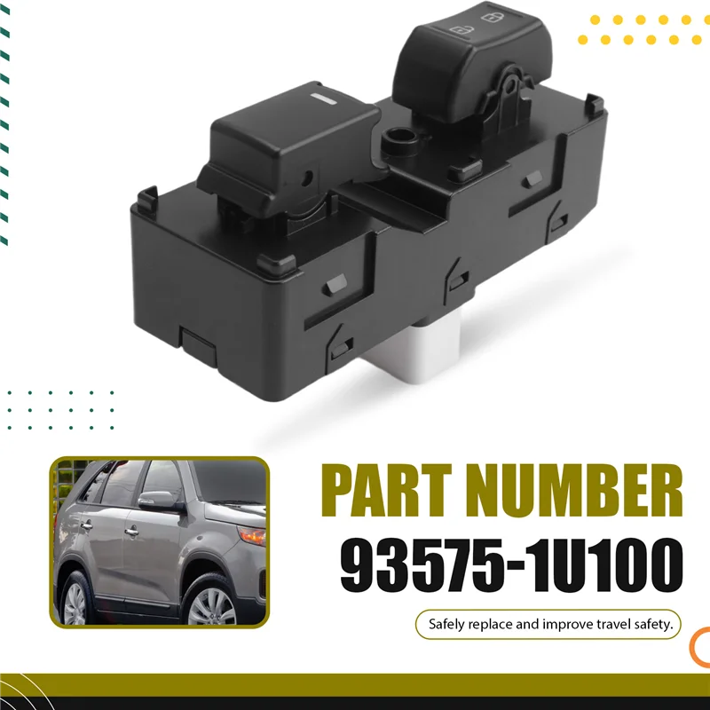 Pulsante di controllo alzacristallo elettrico anteriore lato destro per KIA Sorento 09- 14 93575-1U100 935751U100 11 PIN Parte di ricambio nel TIPO USA
